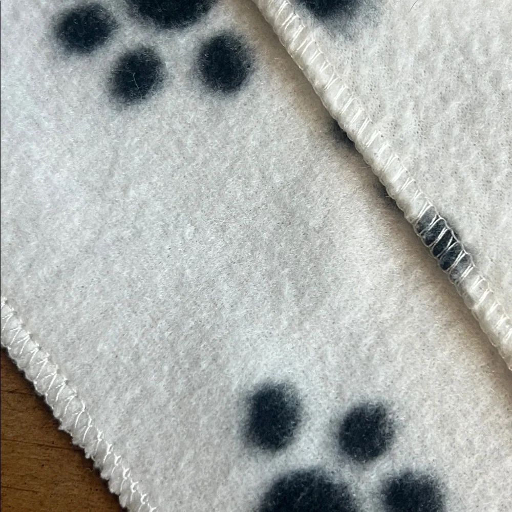 Flannel paw print blanket and towel
